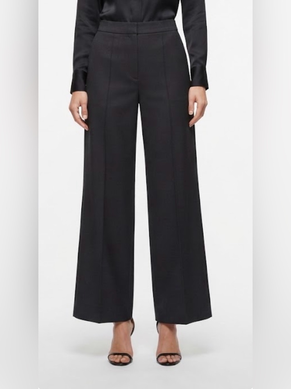 Bar III Black High-Waist Wide-Leg Trousers